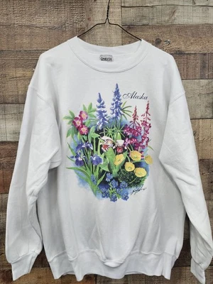 Sudadera De Colección Años 90 Alaska Nature Blanca Talla Mujer Grande Buen Estado Foto 1 de 4