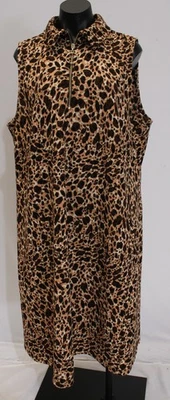 Anne Klein Women's Plus Collared Sheath Dress LB3 Multicolor Brown Size 20W - Image 1 of 4