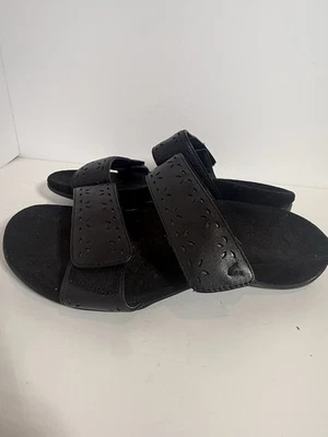 Vionic 6 Randi Black 2 Strap Slide On Sandals - Image 1 of 4