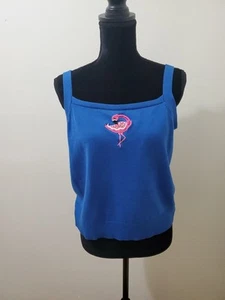 Jack B Quick Flamingo Beaded Sequin Embroidered Sweater Tank  Size XL  - Picture 1 of 15