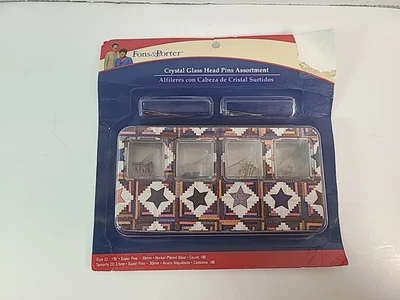 Surtido de pasadores de cabeza de vidrio de cristal Fons & Porter tamaño 30 niquelado 180 - NUEVO Foto 1 de 4