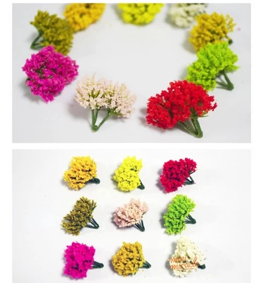 3PC HO/OO Scale Multicolor Flowers Plants Railway Clusters Shrubs Garden Scenery - Image 1 of 4