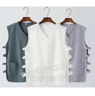 Mens Chinese Style Cotton and Linen Vest Linen Tang Sleeveless Vest Undershirt