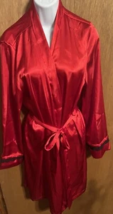 Apt 9 Womens Robe Satin Red With Black Lace Trim Size Large Intimates - Picture 1 of 4