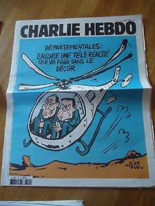 CHARLIE HEBDO N°1182 HOLLANDE WALLS CRASH HELICOPTERE RISS 18 mars 2015 - Picture 1 of 1