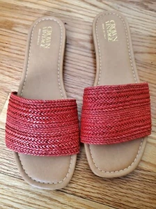 Sandalias Crown Vintage Mujer Tejidas Rojas Slide Hechas en Italia 10M Hechas por el Hombre Superior - Imagen 1 de 6