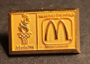 McDonald's We Served The World 1996 Olympics Gold Bar Pin Numbered 50 of 1,100 - Picture 1 of 6