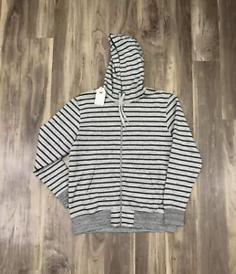NEW HOLLISTER Men’s Full-Zip Striped Hoodie Sweatshirt Medium Blue White - Picture 1 of 4