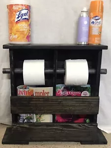 Handgefertigte Toilettenpapierhalter Aufbewahrung Bauernhaus rustikal hängend oder freistehend - Bild 1 von 5