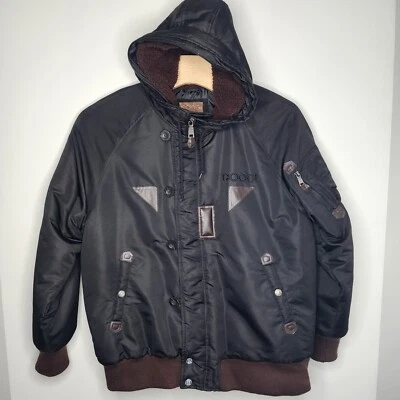 Coogi Jacket Mens 3XL Black Brown Full Zip Heavy Hooded Lined READ DESCRIPTION - Image 1 of 4