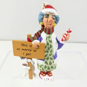De colección 1996 Hallmark Keepsake Maxine This Is As Merry As I Get w/Floyd the Dog Orn - Imagen 1 de 5