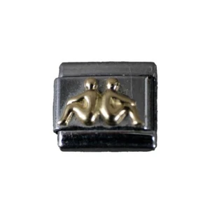 Ryry Firenze "Double Nude" Stainless Gold Stretch Link Italian Charm - Picture 1 of 7