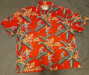 Vintage Paradise Found Hawaiihemd Herren XL Rot Magnum PI Made In Hawaii - Bild 1 von 10