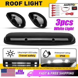 3X Smoked White LED Cab Roof Marker Running Light For Chevy GMC Sierra 2002-2007 - Picture 1 of 13