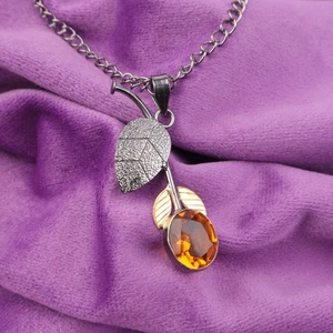 Natural Citrine November Birth Mother Bezel Pendant Jewelry 925 Sterling Silver - Picture 1 of 6