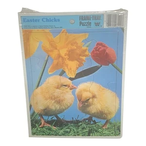 Vintage NEW SEALED Whitman Framed Tray Puzzle "Easter Chicks" #4547 - Picture 1 of 5