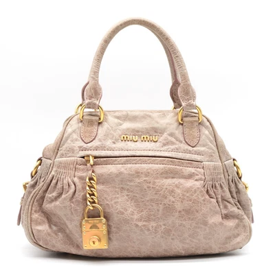 Bolsa de mão MIUMIU couro rosa pequena autêntica - Imagem 1 de 4