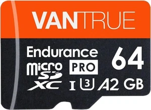 Carte microSD Vantrue 64 Go avec adaptateur, U3 UHS-I - Photo 1 sur 7