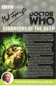Doctor Who: Warriors of the Deep DVD Insert Signed by MAT IRVINE - Imagen 1 de 1