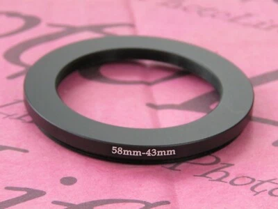 58mm to 43mm 58mm-43mm Stepping Step Down Filter Ring Adapter  - Image 1 of 2