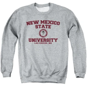 New Mexico State Adult Crewneck Sweatshirt Circle Logo, Athletic Heather, S-3XL - Picture 1 of 5