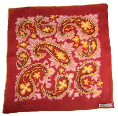 MWT 60s DWAINE MEEK Hanky ~~ Mod Paisley Lady Heritage Tag - Image 1 of 4