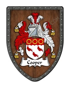Escudo de armas personalizado Cooper Family Crest, escudo de pared colgante SH503P-DG-HG - Imagen 1 de 3
