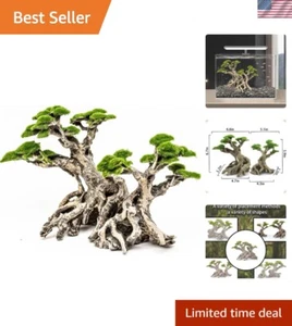Realistic Bonsai Tree Aquarium Decor with Faux Moss - Elegant Fish Tank Accent - Picture 1 of 10