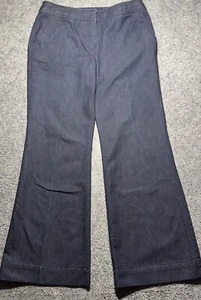 Kenneth Cole New York Women's Sz 12 Wide Leg Dark Wash Denim Stretch Jeans - Picture 1 of 12