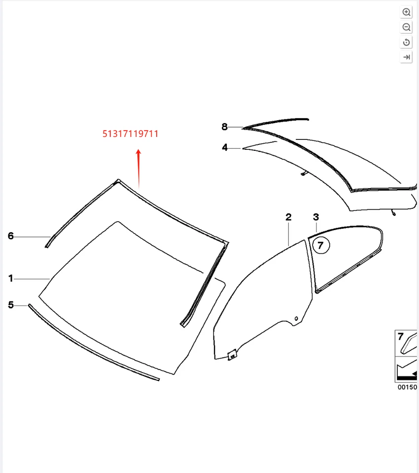 Windshield Front Upper Moulding Trim Seal Fit For BMW 3 Series Coupe E92 05-2013 - Image 1 of 1