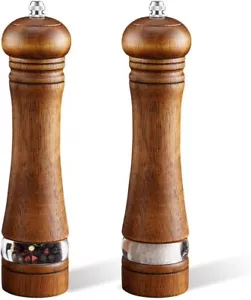 2-Piece Salt and Pepper Grinder Set, 8 Inch Wooden Salt and Pepper Mills - Picture 1 of 7