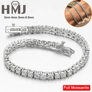 2-6.5mm Moissanite Tennis Bracelet S925 Sterling Silver Tennis Bracelet with GRA - Picture 1 of 27