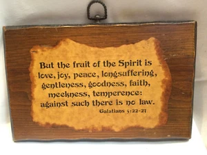 7"X11 Wood Plaque Northwestern Products Galatians 5:22-23 Fruit of the Spirit - Picture 1 of 5