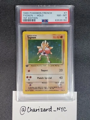 1999 Pokemon TYGNON Holo Base Set French 1st Edition 7/102 PSA 8 - Image 1 of 2