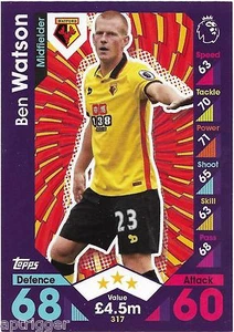 2016 / 2017 EPL Match Attax Base Card (317) Ben WATSON Watford - Picture 1 of 1