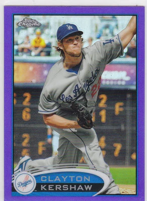 Clayton KERSHAW $$ RARE PURPLE REFRACTOR 2012 Topps Chrome Insert Card DODGERS! - Image 1 of 2