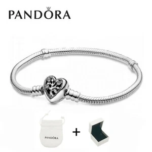 Silver Jewelry Chain Bracelet Heart Clasp Charm Snake Fashion - Picture 1 of 10