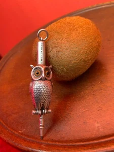Antique 1880 Rare Silver Novelty marked S Mordan Owl Extending Pencil miniature - Picture 1 of 23