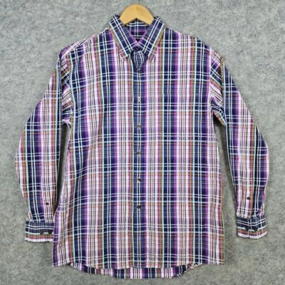 Harold Powell Men's Button Up Shirt Size M Multicolor Plaid 100% Cotton Preppy - Image 1 of 4