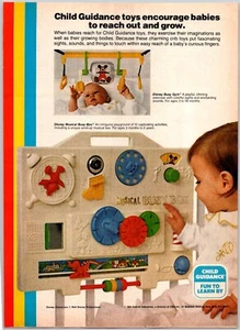 Anuncio impreso 1981 Disney Musical Ocupado Gimnasio y Caja Guía Infantil Juguetes para Bebés 8x11 - Imagen 1 de 1