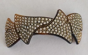 Gorgeous Tortoiseshell And Diamond 4" Barrette - Picture 1 of 4