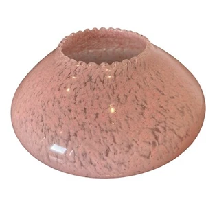 MURANO HAND-MADE VINTAGE PINK SPECKLED VASE RIBBED RIM ART GLASS HOME DECOR - Picture 1 of 7