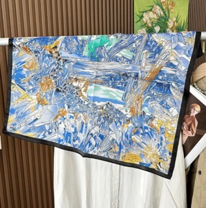 Pure 12 Momme Silk Wrap Scarf Bandanna Square crystal Print Square Shawl 27''new - Picture 1 of 20