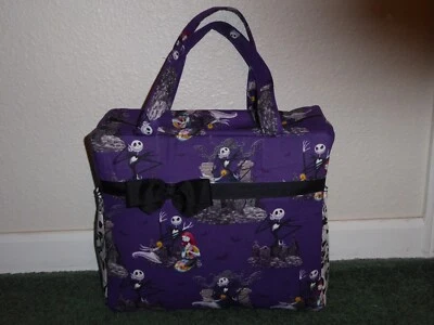 **NIGHTMARE BEFORE CHRISTMAS**saco de fraldas/tote com zíper feito à mão - Imagem 1 de 4