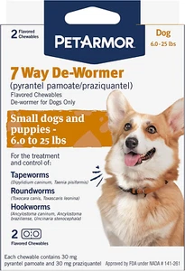 Dog 7 Way De-Wormer Chewables - Tapeworm, Roundworm, Hookworm Treatment - Picture 1 of 11