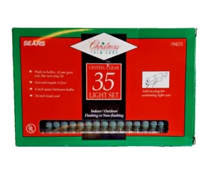 VINTAGE Christmas Sears Trim Shop Crystal Clear 35 Light Set Lot/3 Packs 3294151 - Picture 1 of 9