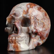 Gemstone 2.0" Red Crazy Lace Agate Hand Carved Crystal Skull, Realistic