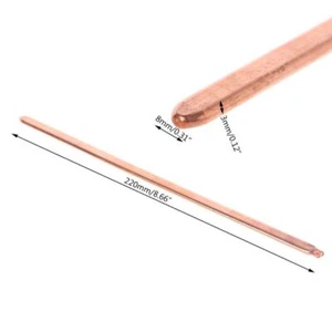 8x3x220mm Notebook Computer Thermal Conductive Copper Tube CPU Flat Heat Pipe - Picture 1 of 8