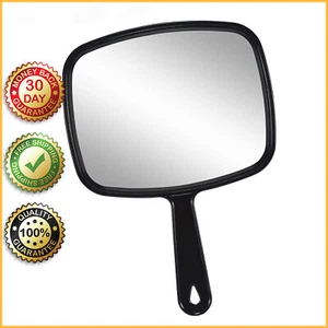 EXTRA LARGE VANITY MIRROR Hand Held Barber Lady Makeup Beauty Cosmetic W/ Handle - Picture 1 of 11