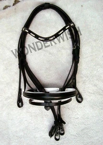 Swarovski Pearl Browband Leather Horse Bridle White Padded Set In 4 Sizes - Picture 1 of 4